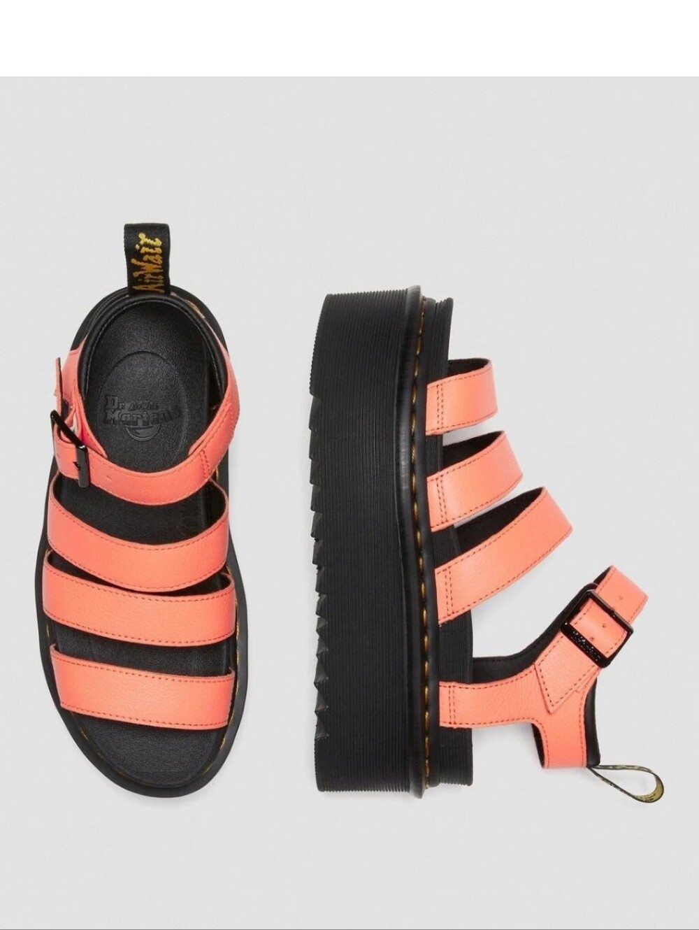 Dr. Martens Blair Quad Peach/ Orange Platform Strappy Sandal - Picture 12 of 13